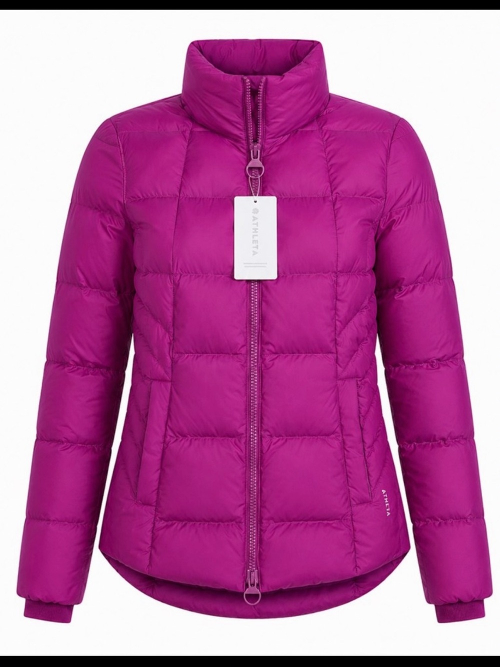 NWT Athleta Women's Fuchsia Quilted Packable Puffer Jacket